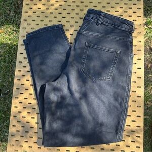 Wrap London Black Barrel Style High Rise Western Jeans Slim Tummy Accents
